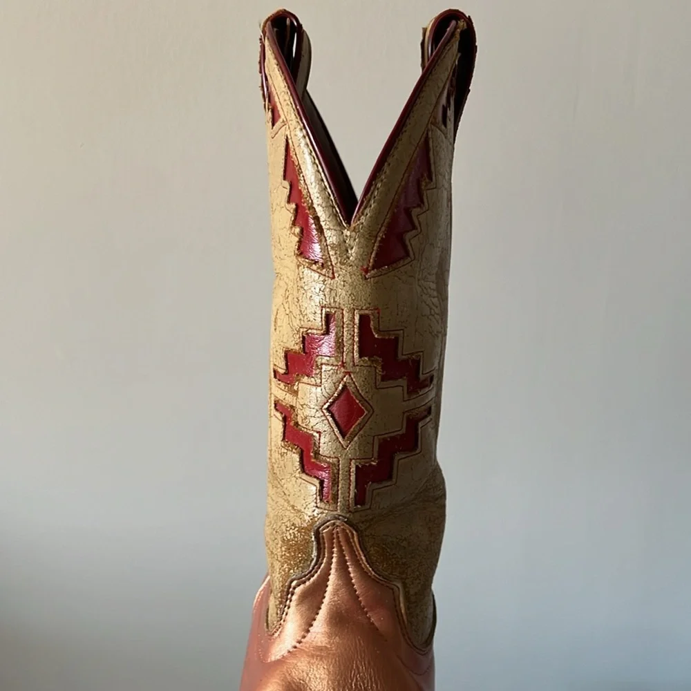 Vintage Cowboy Boots- Aztec Navajo Southwest - Picture 16 of 17